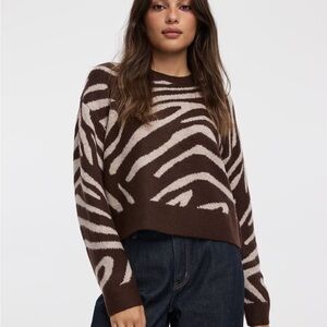 Brown and cream Zebra Print Sweater